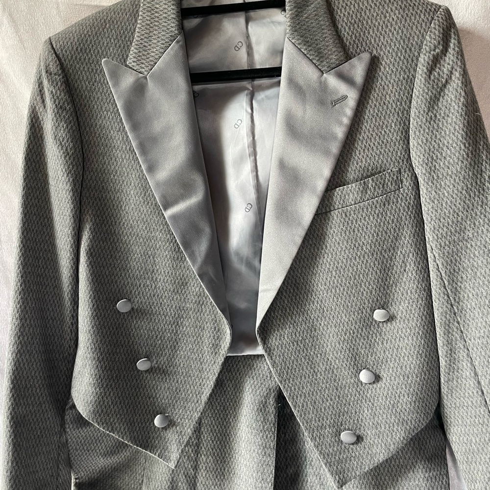Vintage Dior Silver Double-Breasted Tuxedo